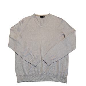 Banana Republic Silk Cashmere Sweater Pullover Men's V-Neck XL Luxury Oatmeal